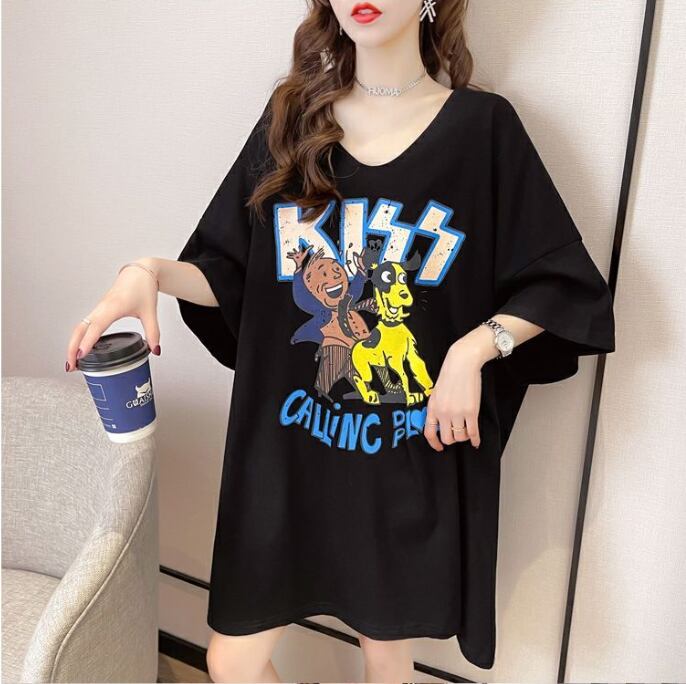 ファッション ゆったり プリント 全4色 半袖 Tシャツ＜U-11518＞