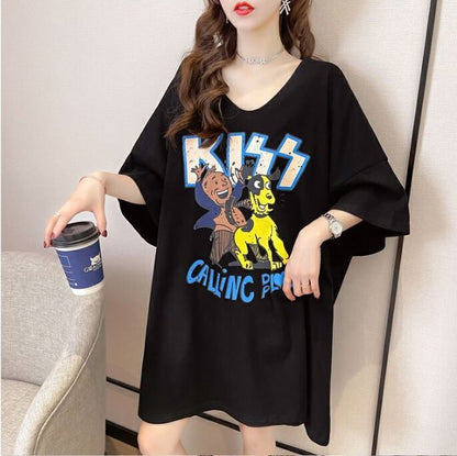 ファッション ゆったり プリント 全4色 半袖 Tシャツ＜U-11518＞