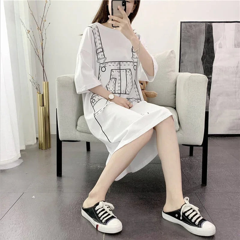 ゆったり感アップ プリント オシャレ度満点 ワンピース＜U-3093＞