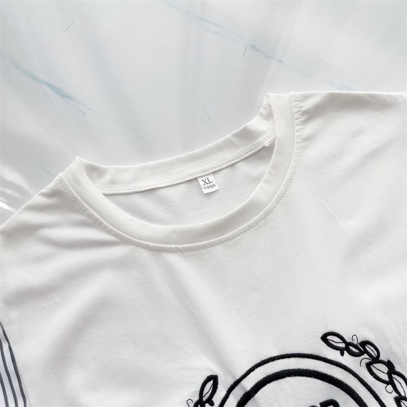 期間限定 ストライプ柄 新作 切り替え プリント 全3色 半袖Tシャツ カットソー ＜U-8685＞