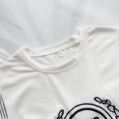 期間限定 ストライプ柄 新作 切り替え プリント 全3色 半袖Tシャツ カットソー ＜U-8685＞