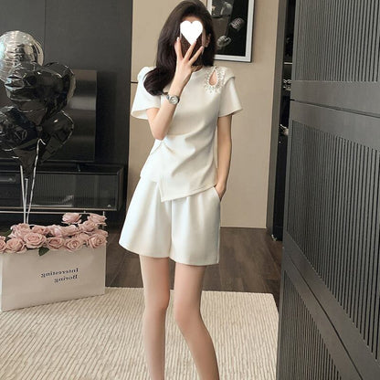 今季マストバイ 個性派 ファッション 半袖Ｔシャツⅹパンツセット<U-11568>