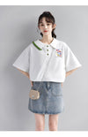 絶対欲しい キュート 定番シンプル 切り替え 全2色 半袖Tシャツ<U-8742>