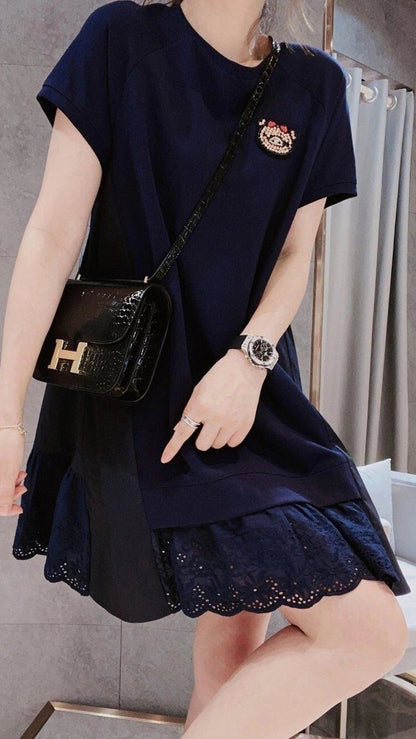 定番シンプル 美人度アップ 今季マストバイ デザイン性抜群 2色選択可 ワンピース<U-11355>