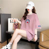 韓国系 ドロップショルダー 刺? レイヤードTシャツ ゆったり半袖 ＜U-3053＞