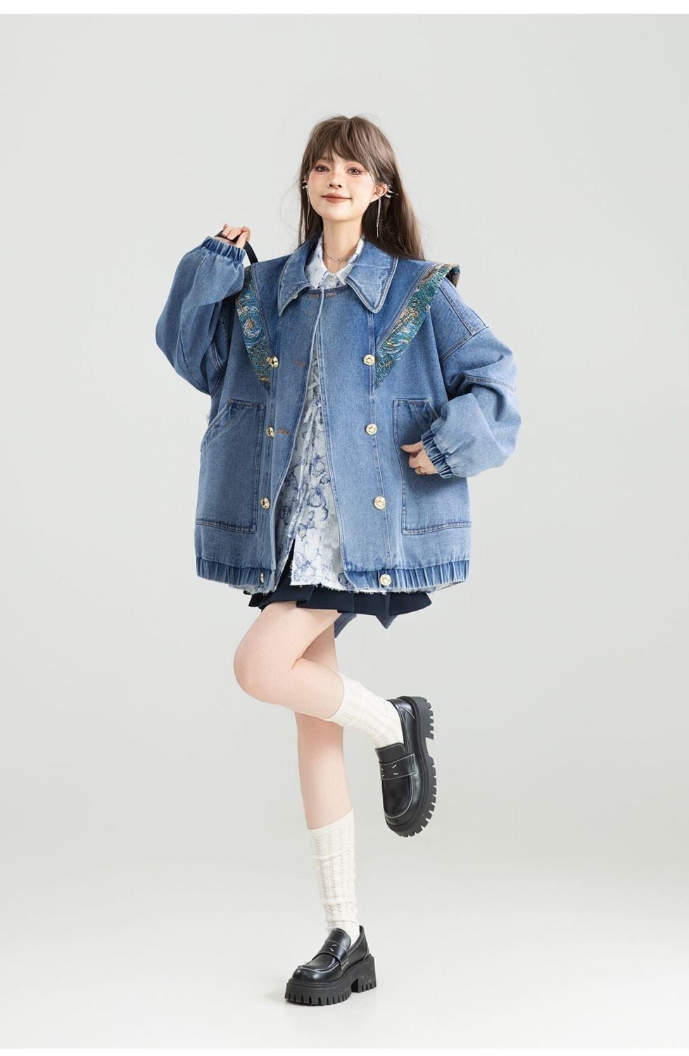 デニム 絶対流行 今季マストバイ   好感度UP  ジャケット<U-12259>