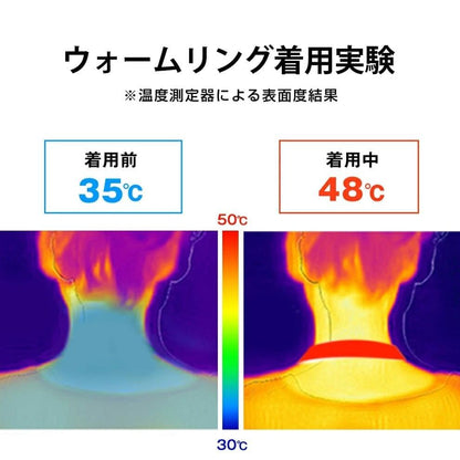 【即納】Warm ウォームリング Ring ネックウォーマー ホットリング 防グッズ 防寒リング カイロリング 48℃ 温感 首 あったか 加熱 温感持続 心地良い 温熱効果 快適温感 温活 防寒 軽量 ファーカバー付き 電気不要 繰り返し使用 通勤通学
