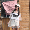 好感度UP レイヤード風 アバンギャルド プリントTシャツ ゆったり半袖＜U-8156＞