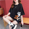 スタイリッシュ 切り替え 一目惚れ プリント Tシャツ カットソー＜U-3584＞