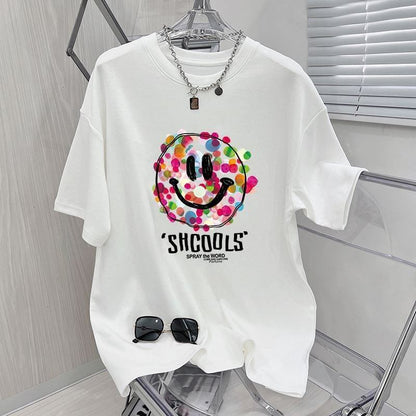 話題沸騰中 スマイリー カジュアル 半袖 Tシャツ <U-8651>
