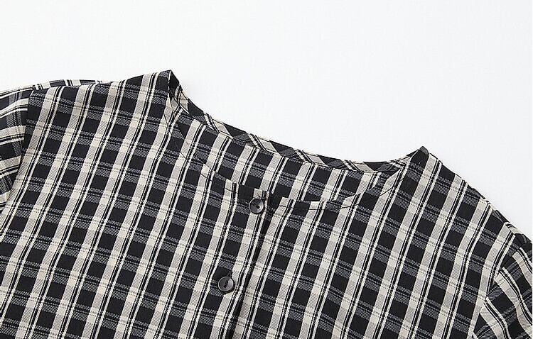 定番シンプル エレガント ゆったり感アップ チェック柄 Tシャツ カットソー＜U-8368＞