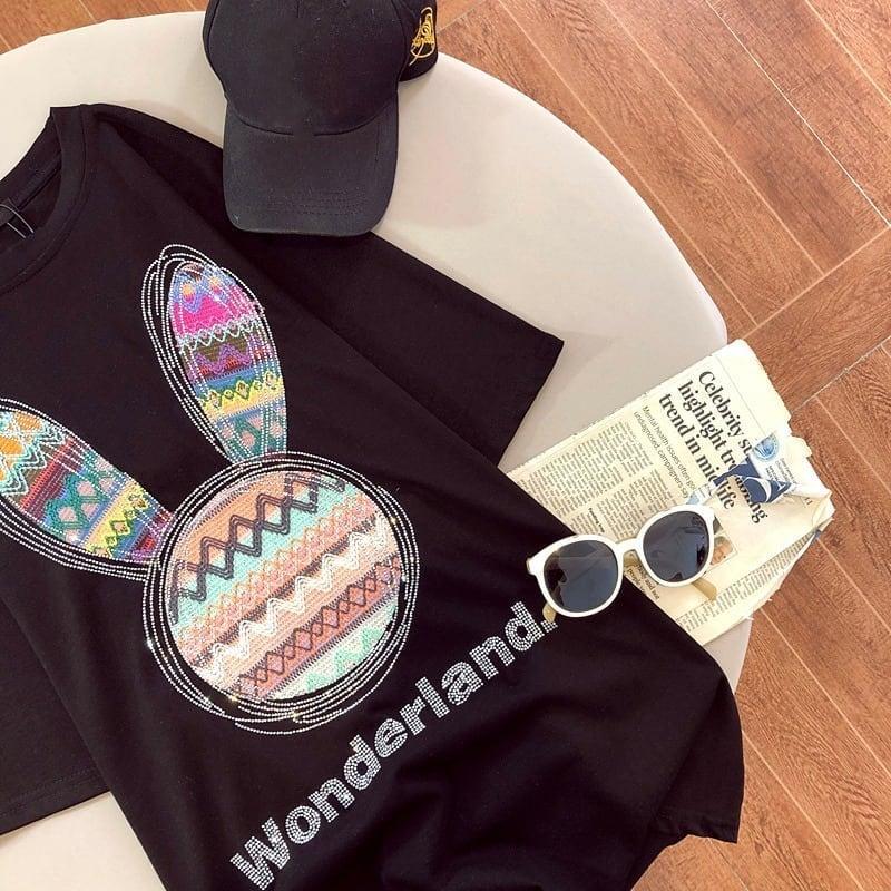 個性的なデザイン カートゥーンプリント 一目惚れ Tシャツ カットソー＜U-3069＞