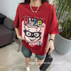 豊富な品揃え カジュアル ファッション プリント 半袖Tシャツ<U-4915>