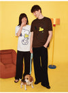 男女兼用 シンプル プリント 半袖 Tシャツ F-13493