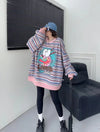 【裹起毛】オシャレデザイン  sweet系可愛い スウェット<U-10564>
