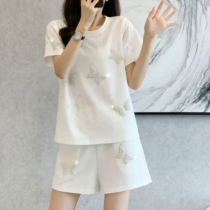 新作 ファッション 絶対欲しい 海外トレンド 半袖 Tシャツ ショートパンツ セットアップ<U-6726>