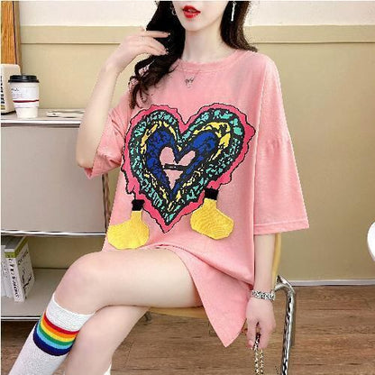 おすすめ シンプル カジュアル ゆったり 半袖Tシャツ＜U-8136＞