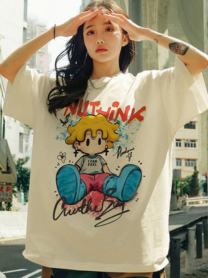 話題沸騰中 目を奪われる 流行新作 カジュアル ゆったり 全2色 半袖Tシャツ＜U-9295＞