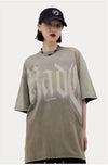 トレンドのアメリカンストリートビッグレタープリント半袖Tシャツ<U-2904>