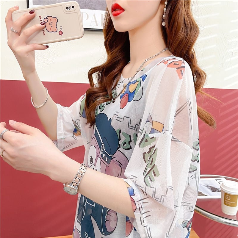 女子マスト 半袖 ラウンドネック ワンピース Tシャツ＜U-8635＞