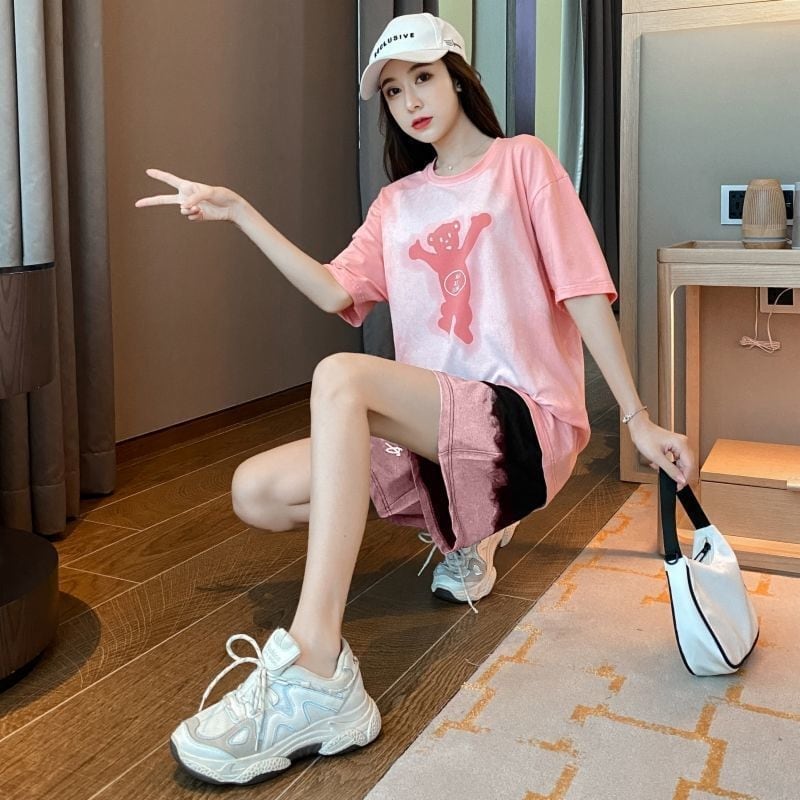 数量限定 ファッション 個性派 半袖Ｔシャツⅹパンツセット全4色<U-8783>