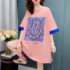 個性的なデザイン 切り替え 一目惚れ プリント Tシャツ カットソー＜U-3635＞