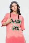 見逃し厳禁 ファッション ストリート系 ヴィンテージ加工 アルファベット プリントTシャツ ＜U-2921＞