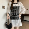超人気 アバンギャルド 絶対流行 レース プリント全2色 半袖Tシャツ<U-8798>