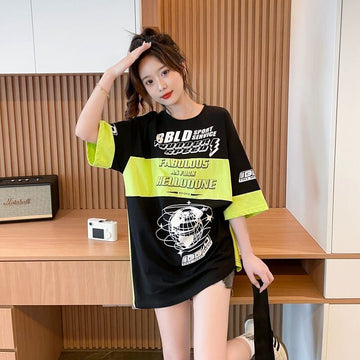 おすすめ 早い者勝ち 絶対流行 カジュアル 2色選択 Tシャツ<U-11582>