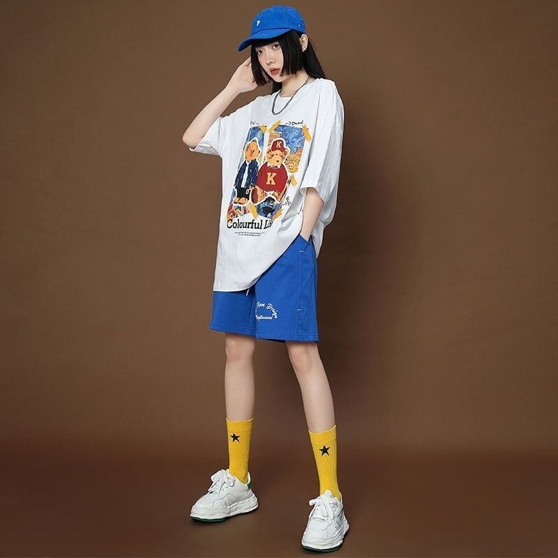 上質  シンプル カジュアル半袖Ｔシャツⅹパンツセット<U-8068>