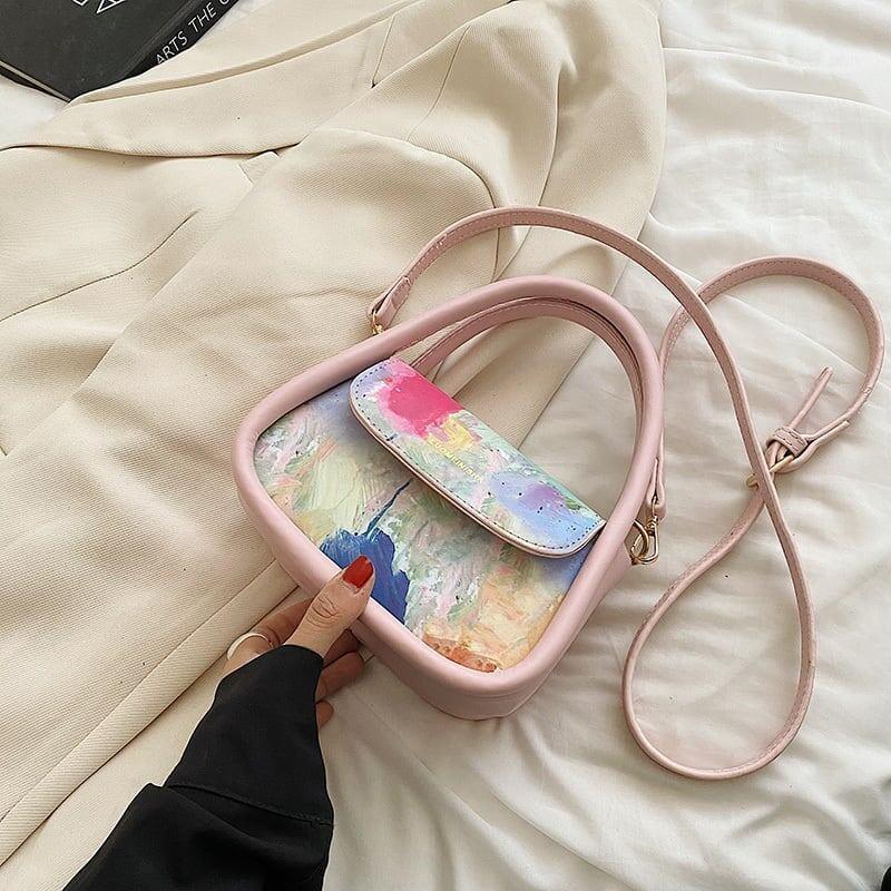 個性的なデザイン プリント 一目惚れ メッセンジャーバッグ＜U-3263＞