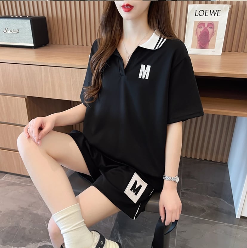 売り切れ必至  ルーズ 半袖Ｔシャツⅹパンツセット全2色<U-8190>