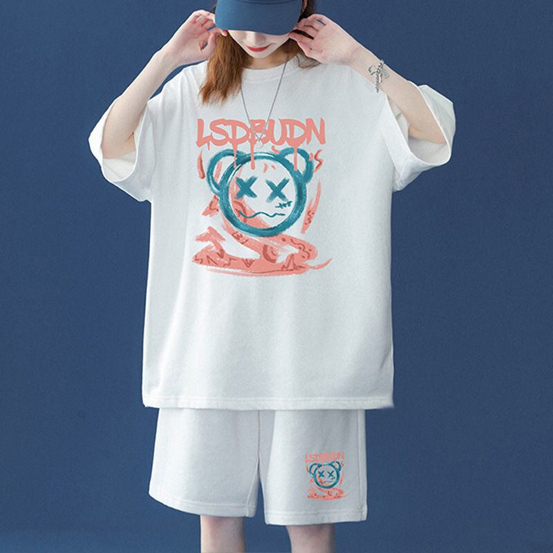 早い者勝ち  半袖Ｔシャツⅹパンツセット全4色 男女兼用<U-6554>