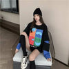 見逃し禁止レイヤード  グラフィックプリント 二色長袖Tシャツ＜U-4065＞