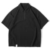 新作 ルーズシルエット ハーフジップ ポケット付き Tシャツ U-13134