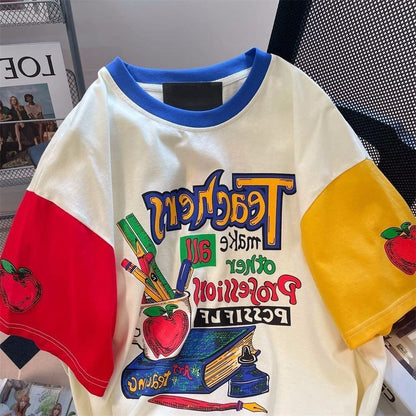 【半額！期間限定！！】カジュアル ルーズ キュート Tシャツ<U-6611>