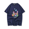 活躍する優秀アイテム 着心地良い カジュアル プリント 全8色 半袖Tシャツ 男女兼用<U-9321>