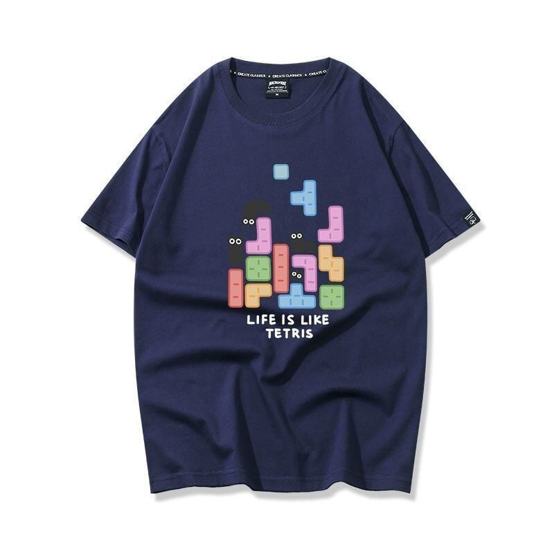 活躍する優秀アイテム 着心地良い カジュアル プリント 全8色 半袖Tシャツ 男女兼用<U-9321>