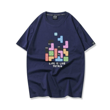 活躍する優秀アイテム 着心地良い カジュアル プリント 全8色 半袖Tシャツ 男女兼用<U-9321>