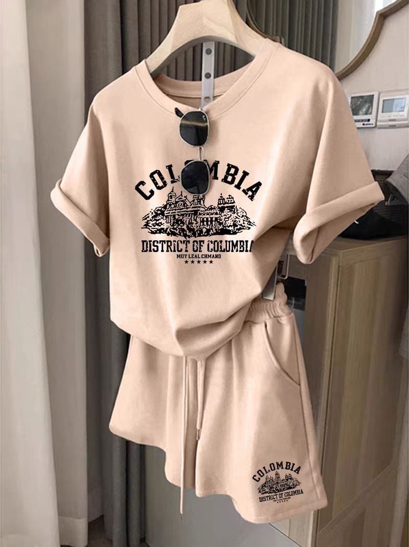 カジュアル 半袖 全４色 Tシャツ ショートパンツ セットアップ ＜U-11598＞