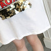 スタイリッシュ プリント 一目惚れ Tシャツ カットソー ワンピース＜U-3440＞