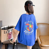 デザイン感 切り替え チャーミング プリント Tシャツ カットソー＜U-3409＞