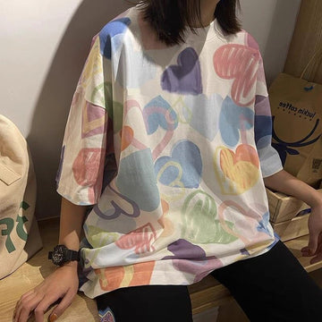 個性的なデザイン プリント 好感度満載 Tシャツ カットソー＜U-3317＞