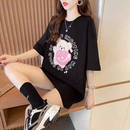 美人度アップ 好感度UP 海外トレンド カジュアル 全3色 半袖 Tシャツ ＜U-11641＞