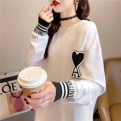 シンプル 切り替え ファッション プリント Tシャツ カットソー＜U-3664＞