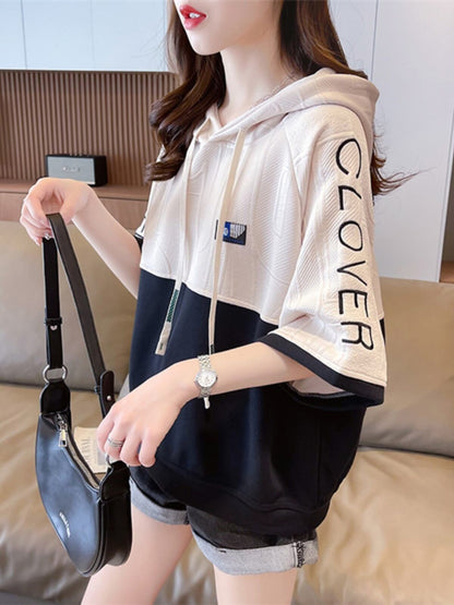 高級感 帽子付き 半袖 Tシャツ スウェット ＜U-8640＞