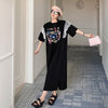 おすすめ レース ファッション 切り替え プリント Tシャツ カットソー ワンピース＜U-8535＞
