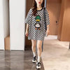 新商品 プリントTシャツ チェック柄 ゆったり半袖＜U-8694＞