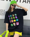 売り切れ必至 プリント三色 個性派 ゆったり 半袖Tシャツ ＜U-8462＞