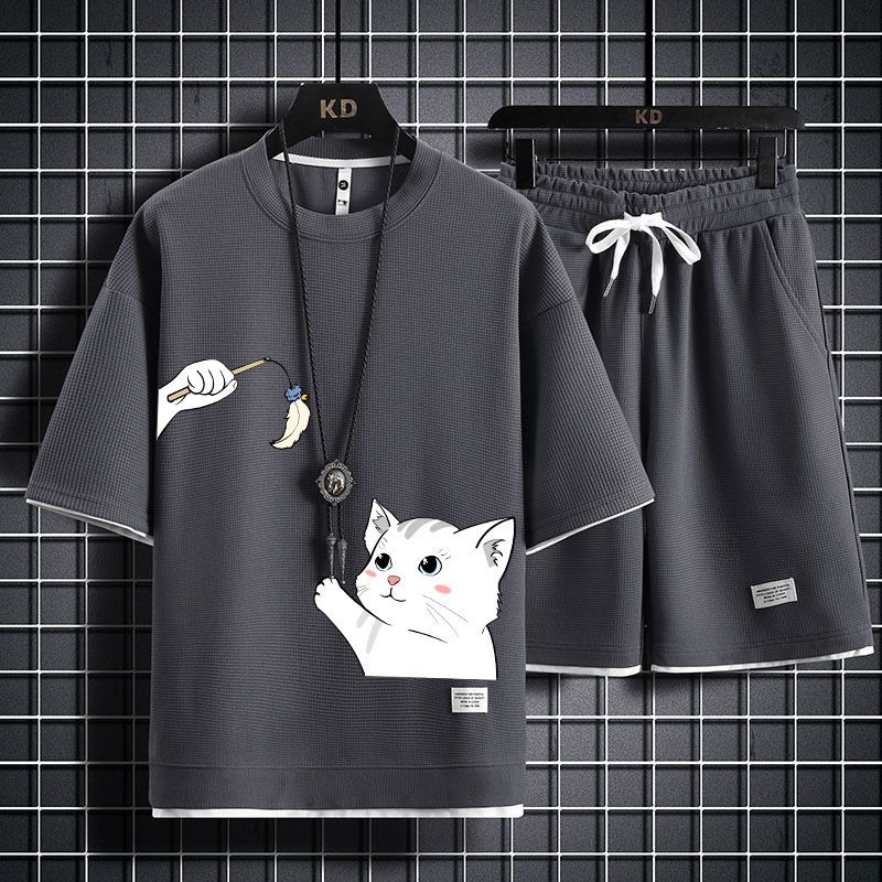 男女兼用 上質 カジュアル Tシャツ & ショーツ セットアップ U-80040